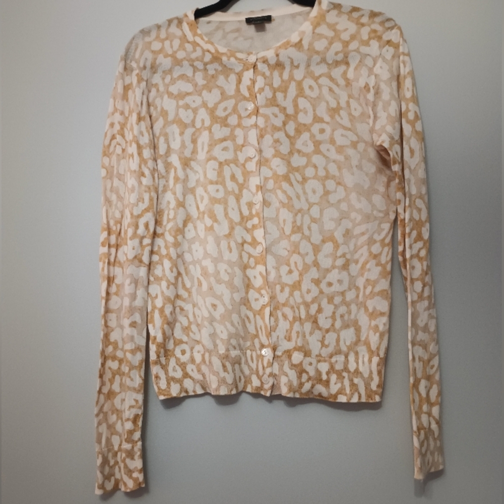 Ann Taylor Factory‎ Animal Print Cardigan M